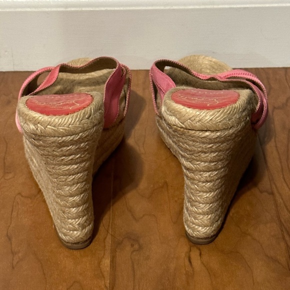 CHRISTIAN LOUBOUTIN Espadrille Sandal Wedges Pink Women’s 40 *AUTHENTIC* - Picture 4 of 5